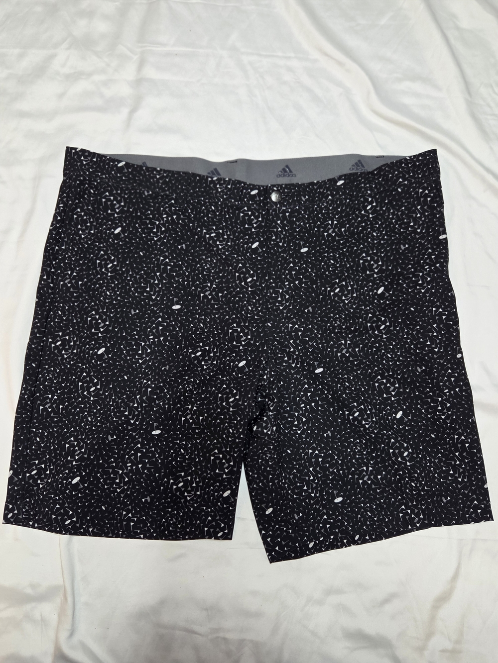 adidas Gray and Black Athletic Shorts with Branded Waistband